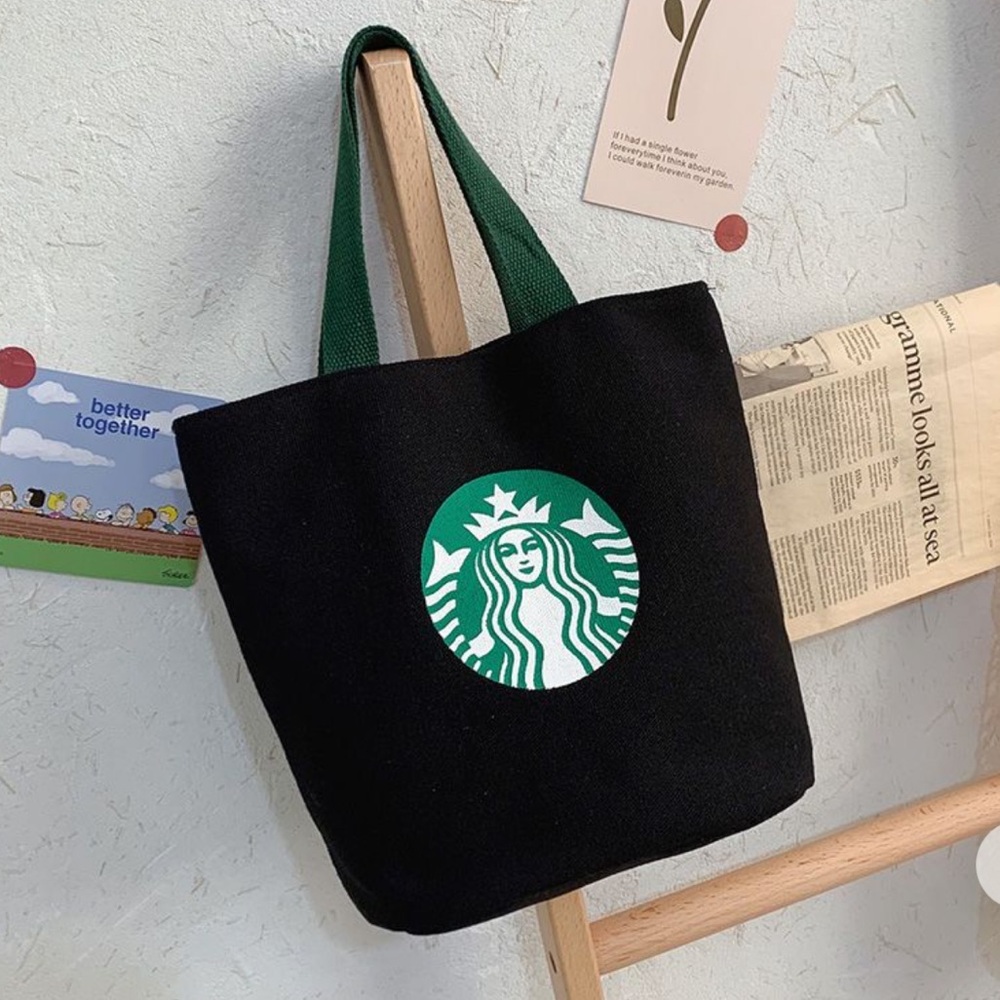 Black Tote with Green Emblem